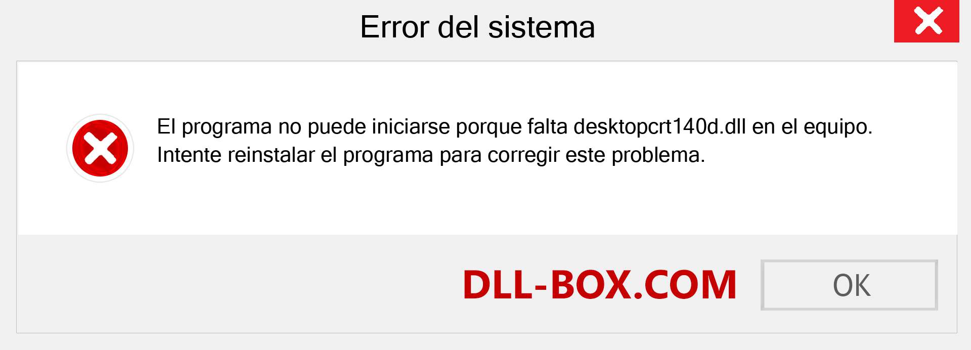 ¿Falta el archivo desktopcrt140d.dll ?. Descargar para Windows 7, 8, 10 - Corregir desktopcrt140d dll Missing Error en Windows, fotos, imágenes